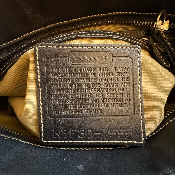 Vintage Coach Hampton Black Leather Carryall | Style 7555 | 2003 | Great Cond - Picture 11 of 11